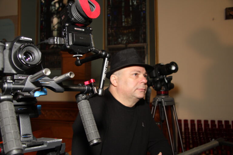 Frank Calo on set